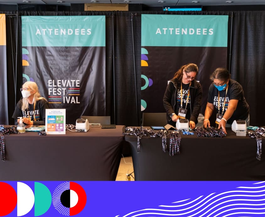 Volunteers at Check-in desk