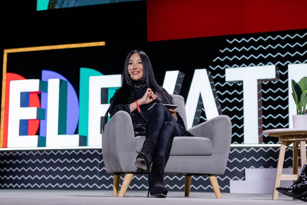 Krista Kim speaking at Elevate Festival